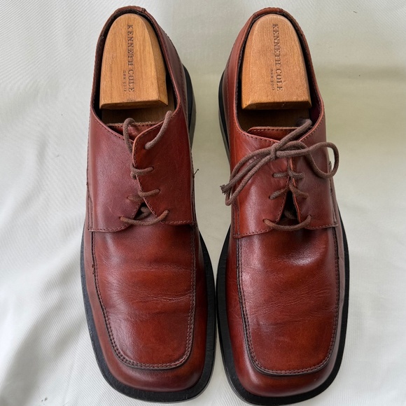 Kenneth Cole Brown Leather Shoes Mens SZ 9.5 - Picture 1 of 5
